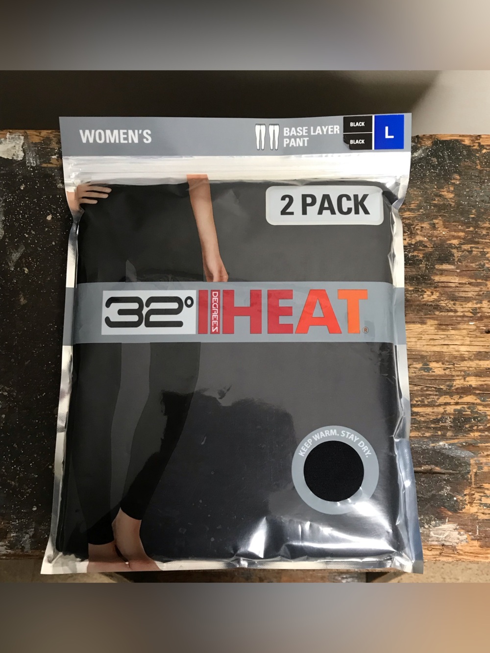 32 Degrees Women’s Base Layer Leggings — Black (2 Pack) Sz Large